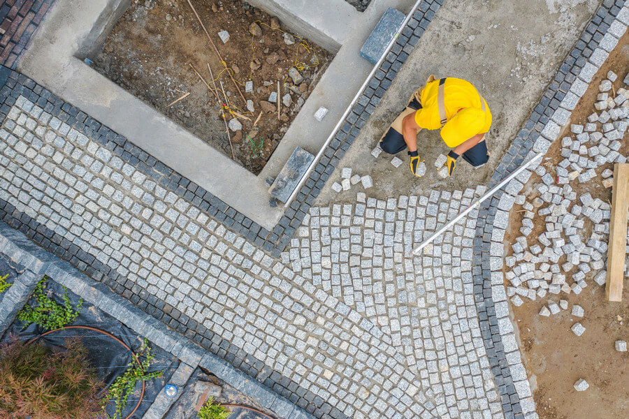 granite brick walkway